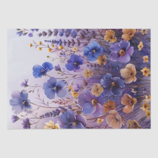 Papel De Seda Decoupage de Flores Selvagens (Frente )