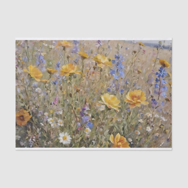 Papel De Seda Decoupage de Flores Selvagens de Montanha (Frente )