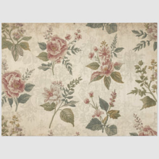 Papel de Seda Decoupage de Flores Silvestres Antig