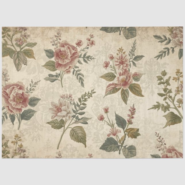 Papel de Seda Decoupage de Flores Silvestres Antig (Frente )