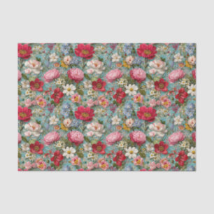 Papel De Seda Decoupage de Flores Silvestres Antigas