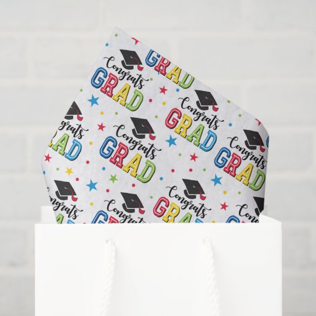 Papel De Seda Decoupage de Formatura (Sacola de presentes)