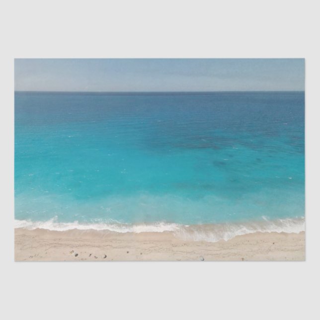 Papel De Seda Decoupage de Fundo do Oceano de Aquarela (Frente )