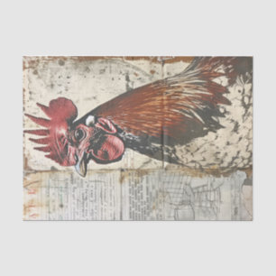 Papel De Seda Decoupage de Galinha de Fazenda Majestosa