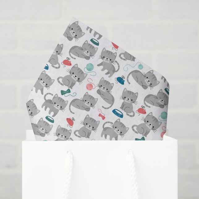 Papel de seda decoupage de gato, gatinho (Sacola de presentes)