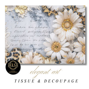 Papel De Seda Decoupage de Girassóis Boho Chic