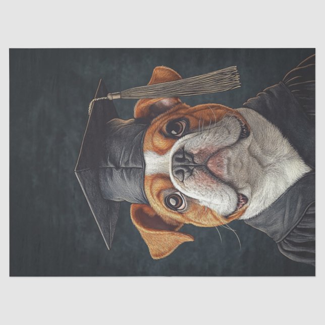 Papel De Seda Decoupage de Graduado Bulldog (Frente )