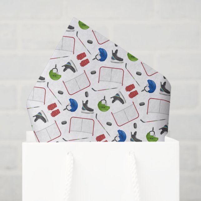Papel De Seda Decoupage de Hóquei no Gelo (Sacola de presentes)