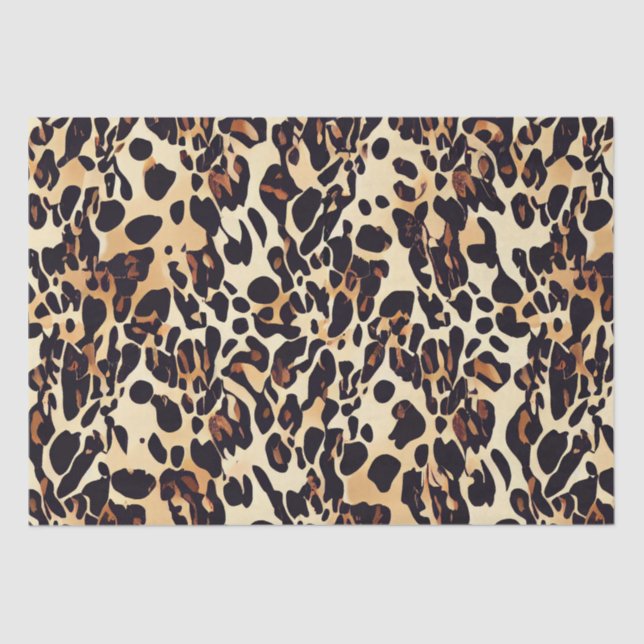 Papel De Seda Decoupage de Impressão de Animais do Leopardo (Frente )