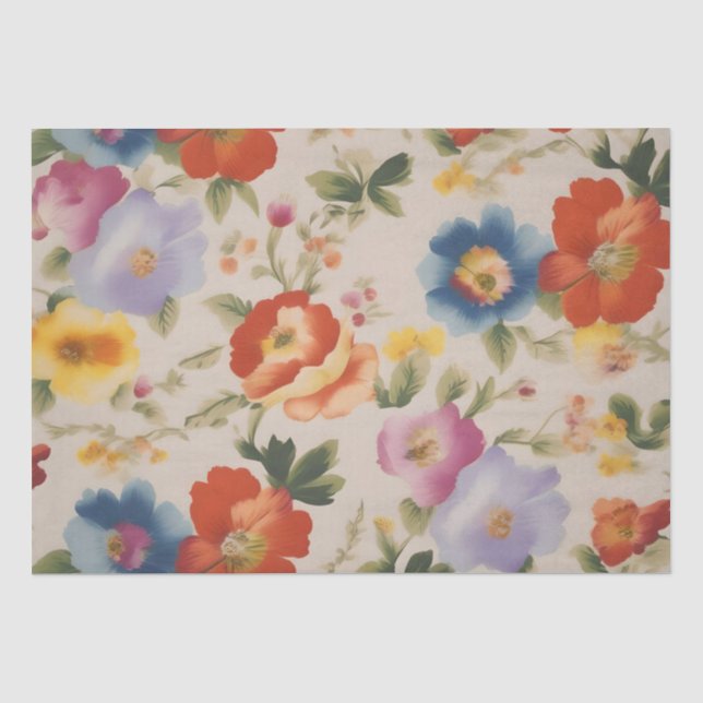 Papel De Seda Decoupage de Impressão de Flor Italiana /  (Frente )