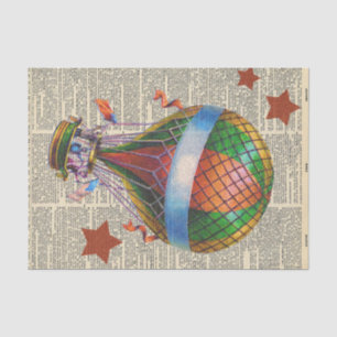 Papel De Seda Decoupage de jornais de Vintage com balão de ar qu