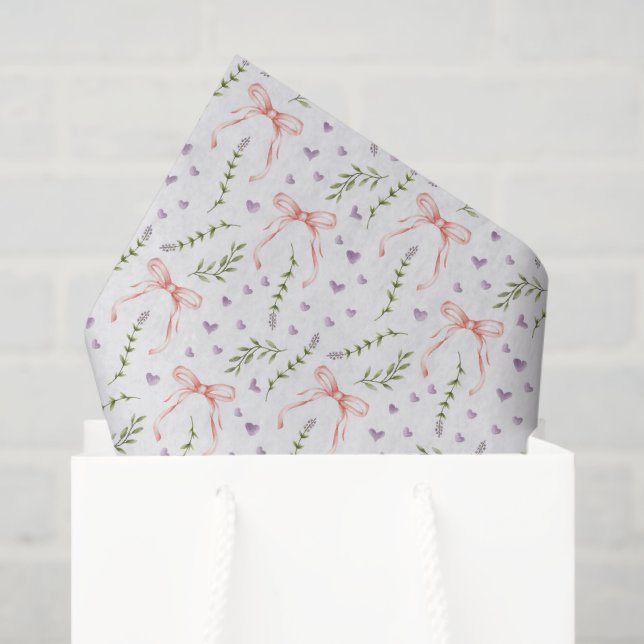 Papel De Seda Decoupage de Laços Rosa (Sacola de presentes)