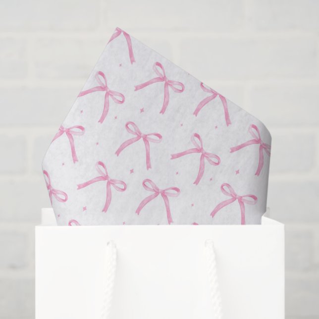 Papel De Seda Decoupage de Laços Rosa (Sacola de presentes)