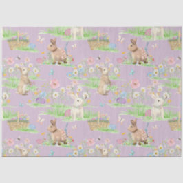 Papel De Seda Decoupage de Lavanda de Borboleta Floral de Coelho