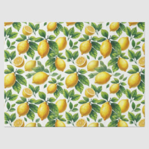 Papel De Seda Decoupage de Limões de Aquarela Brilhante