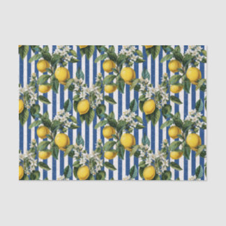 Papel De Seda Decoupage de Limões Mediterrâneos Vintage