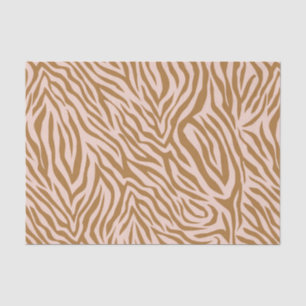 Papel De Seda Decoupage de Listra de Animal Zebra Marrom Neutro