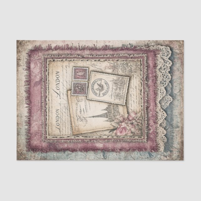 Papel De Seda Decoupage de Londres e Lace (Frente )