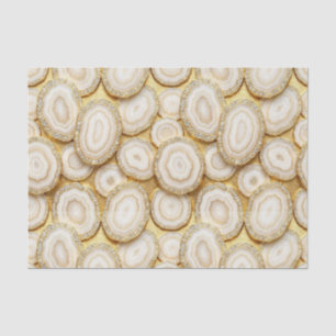 Papel De Seda Decoupage de Luxo Geodo de Ágata Branco + Dourad