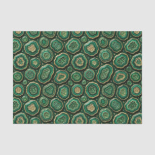 Papel De Seda Decoupage de Luxo   Geodo de Ágata Dourada e Verde