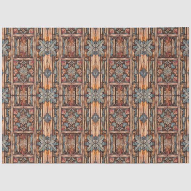 Papel De Seda Decoupage de Madeira Falsa Rústica Talhada (Frente )