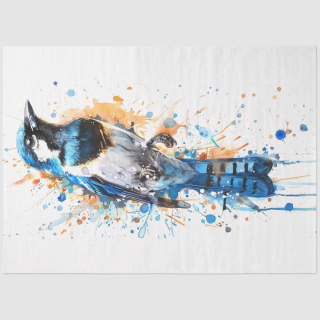 Papel De Seda Decoupage de Magpie Bird Sienna Serenade (Frente )