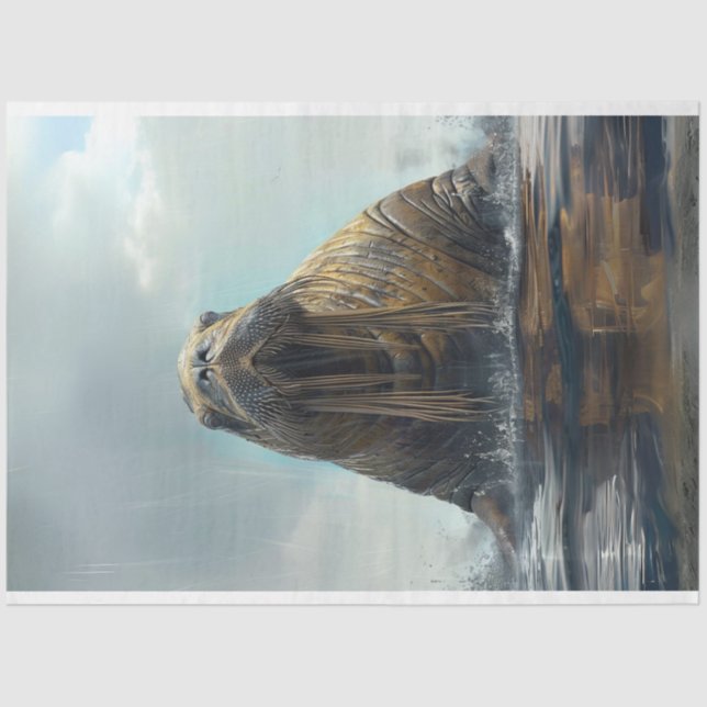 Papel De Seda Decoupage de Manateado Tranquilo (Frente )