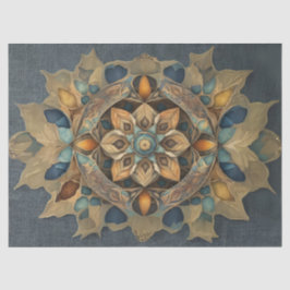 Papel De Seda Decoupage de Mandala de Cores Sutis