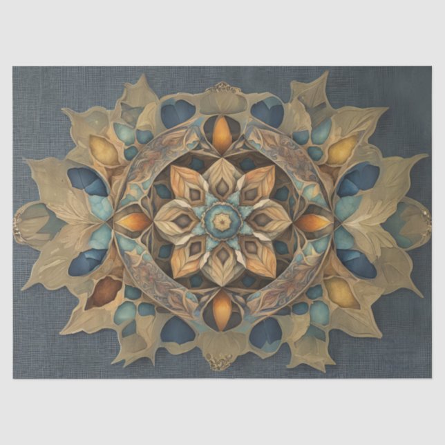 Papel De Seda Decoupage de Mandala de Cores Sutis (Frente )