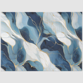 Papel De Seda Decoupage de Mármore Azul Naval
