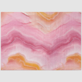 Papel De Seda Decoupage de Mármore Laranja Rosa