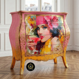 Papel De Seda Decoupage de Mulher Glam Retro de Cocktail