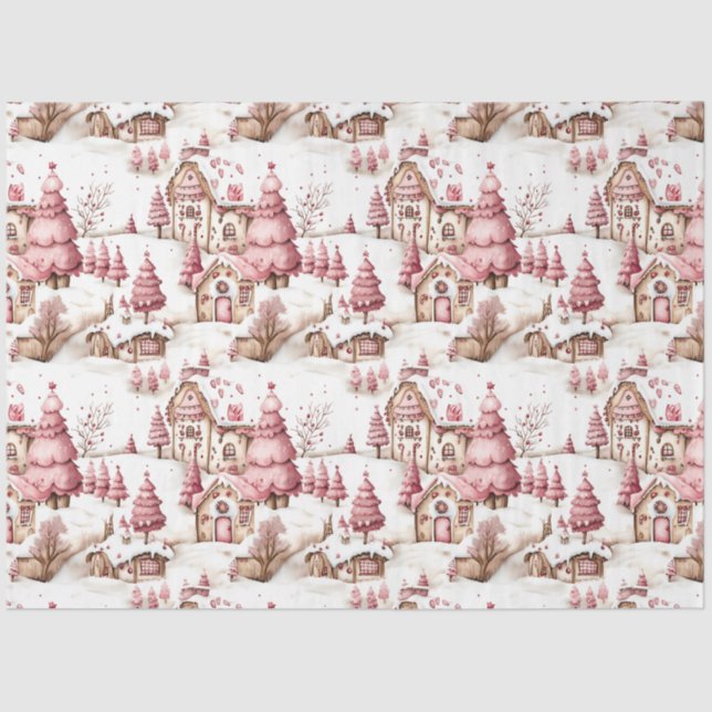 Papel De Seda Decoupage de Natal Branca, Branca, Branca, Neve (Frente )