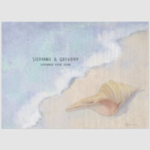 Decoupage de Ondas Brancas Azul de Seashell Beach