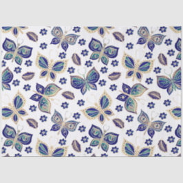 Papel De Seda Decoupage de Padrão de Borboleta Azul Grande