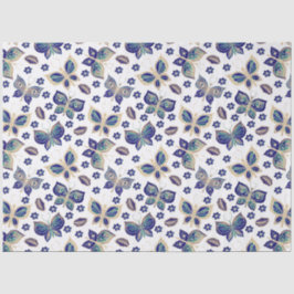 Papel De Seda Decoupage de Padrão de Borboleta Azul Grande