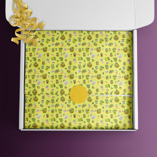 Papel De Seda Decoupage de Padrão de Molde de Aquarela Amarela