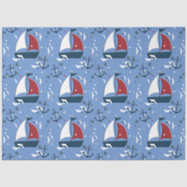 Papel De Seda Decoupage de Padrão Náutico Cinto-Marinho