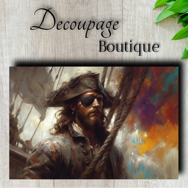 Papel De Seda Decoupage de Pala de Pirata (Pirate Eye Patch Decoupage Tissue Paper)