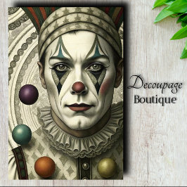 Papel De Seda Decoupage de Palhaço Melancólico