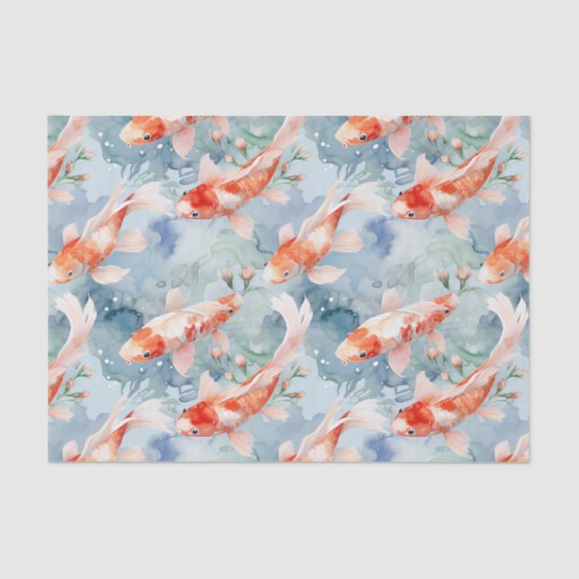 Papel De Seda Decoupage de Peixe Koi Bright (Frente )