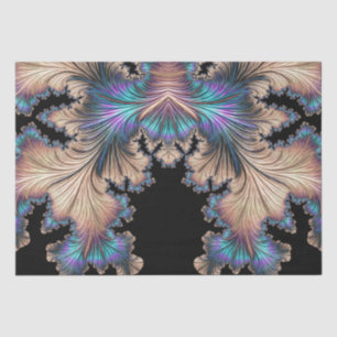Papel De Seda Decoupage de Penas Fractais Elegantes de Abstrato