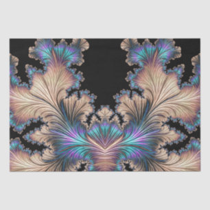 Papel De Seda Decoupage de Penas Fractais Elegantes de Abstrato