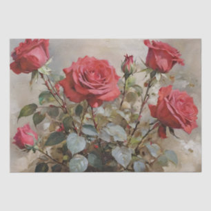 Papel De Seda Decoupage de Pintura de Óleo de Arte rosa