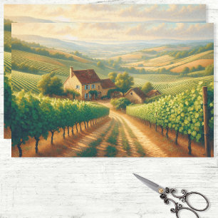 Papel De Seda Decoupage de Pintura de Óleo de Vinha Francês