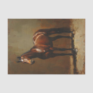 Papel De Seda Decoupage de Pintura de Óleo em Pé de Cavalo de Ba