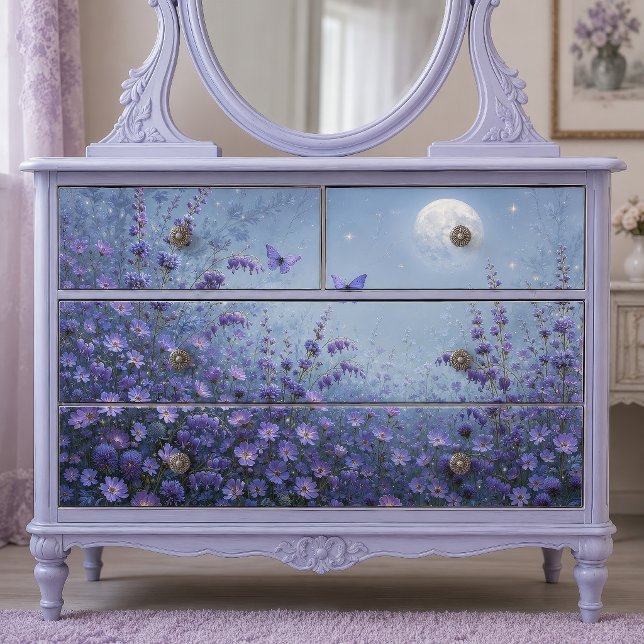 Papel De Seda Decoupage de Prado de Borboleta Lavanda ao Luar (Criador carregado)