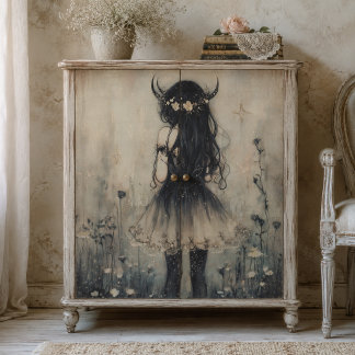 Papel De Seda Decoupage de Prado de Flores Silvestres sob a Luz