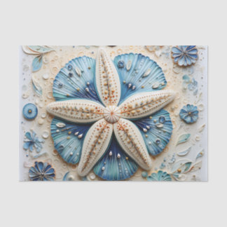 Papel De Seda Decoupage de Praia Costeira Náutica de Starfish