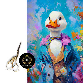 Papel De Seda Decoupage de Primavera Whimsical Duck Elegante
